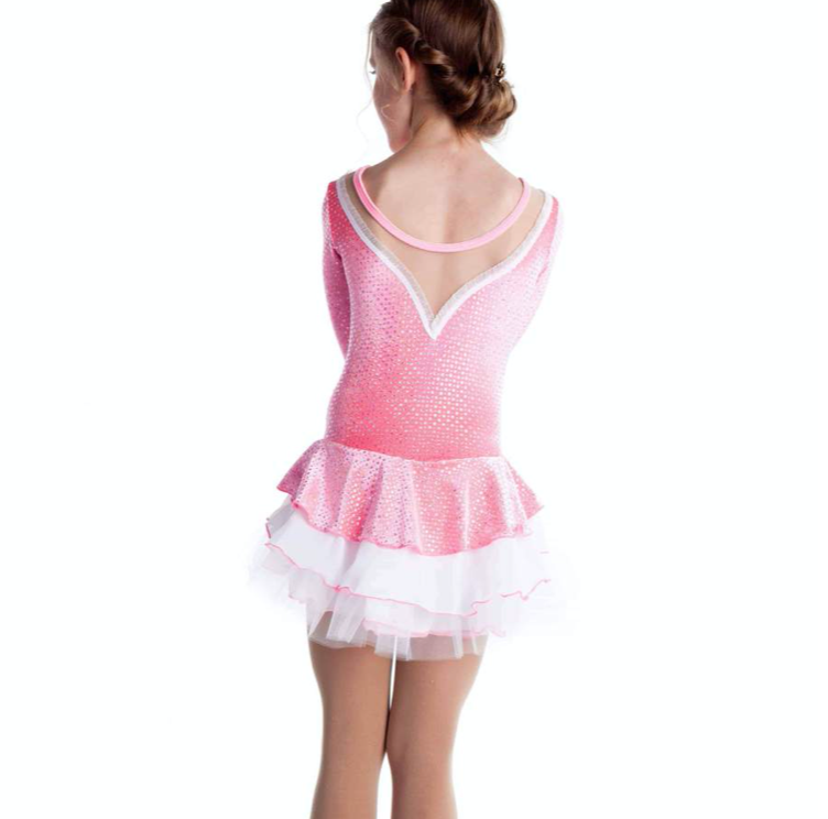 Details about   DEL ARBOUR Pink Figure Skating Competition Dress Sweetheart Neckline Adult 0-2 